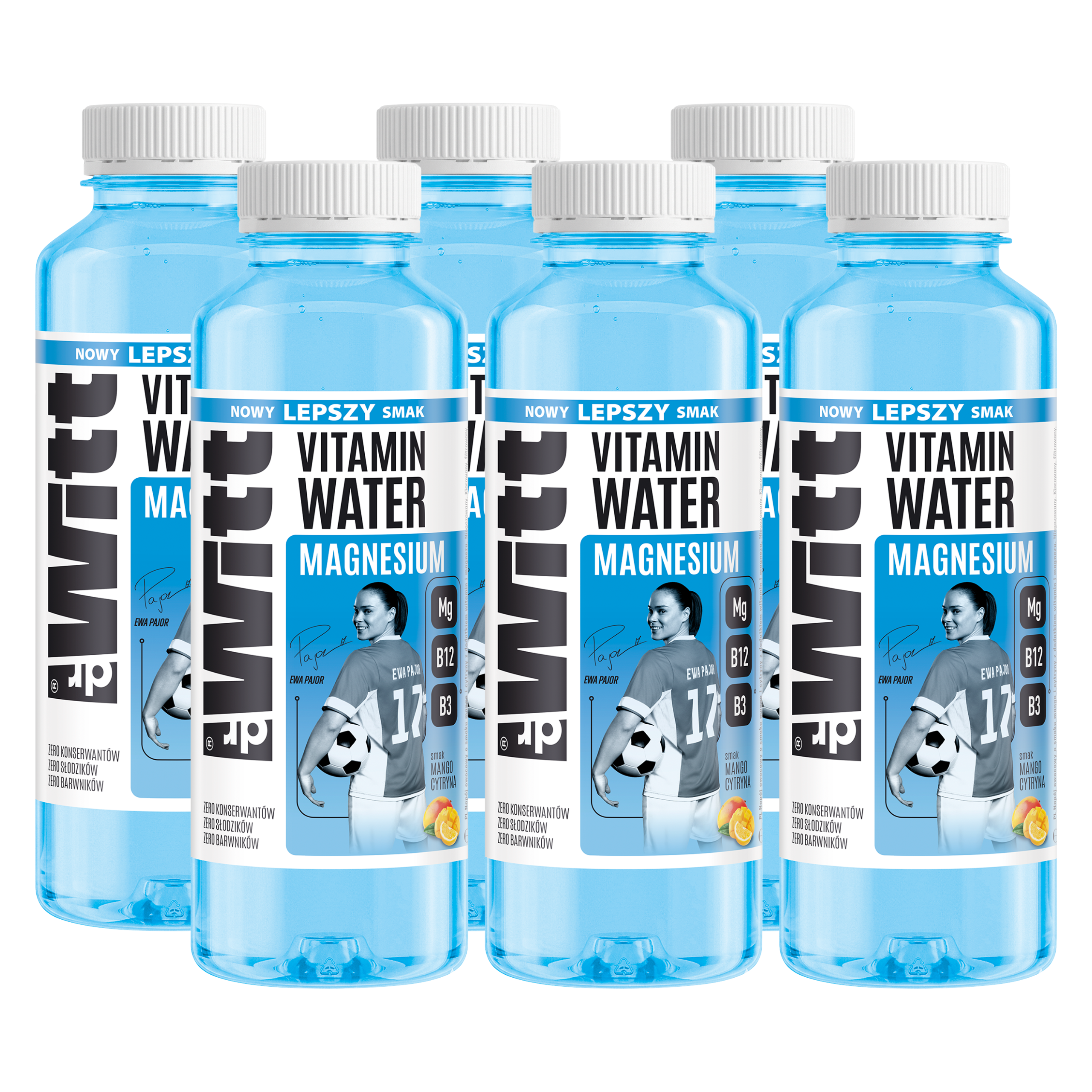 WITT ISO Vitamin Water mango-cytryna MAGNESIUM 550ml x6