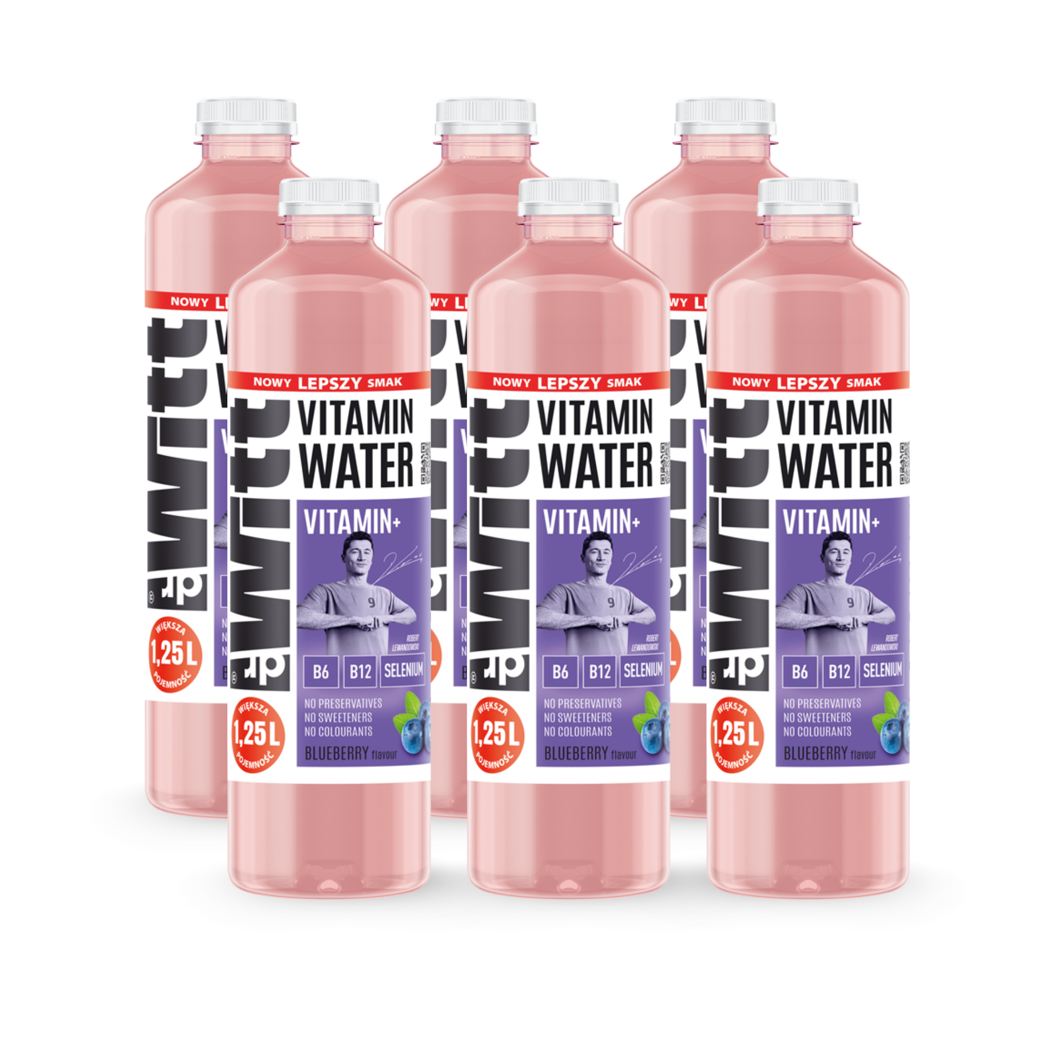 WITT Woda Witaminowa o smaku jagody 1,25l x6